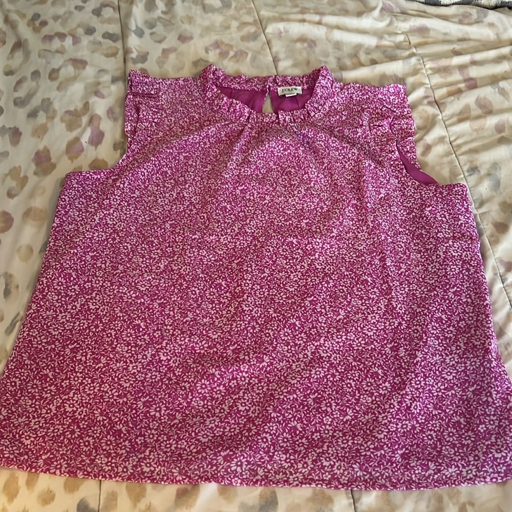J crew pink floral shirt